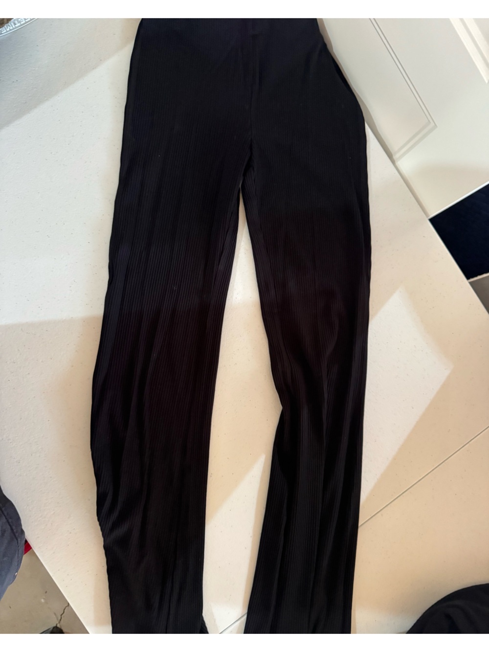 Black Ribbed Leggings